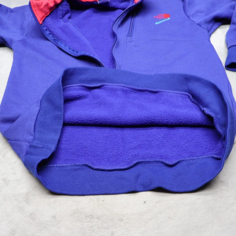 North Face Extreme Sweater Mens Medium‎ Blue Pullover 1/2 Zip USA Made VTG 90s